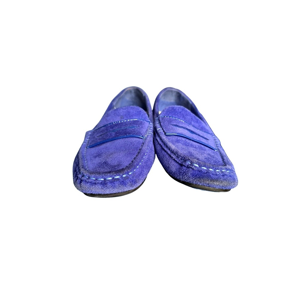 Isaac Mizrahi Royal Blue Suede Loafers Flats Shoes sz US 7 driving moccassin - Picture 3 of 4